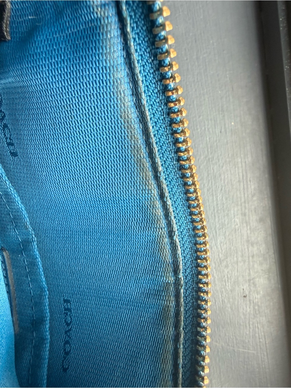 Coach Blue Leather Zip Kitt Messenger Bag - Picture 5 of 9